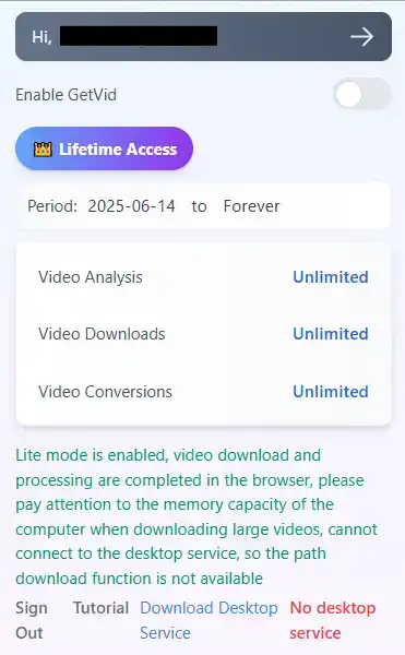 Getvid Usage Step 2 - Log In