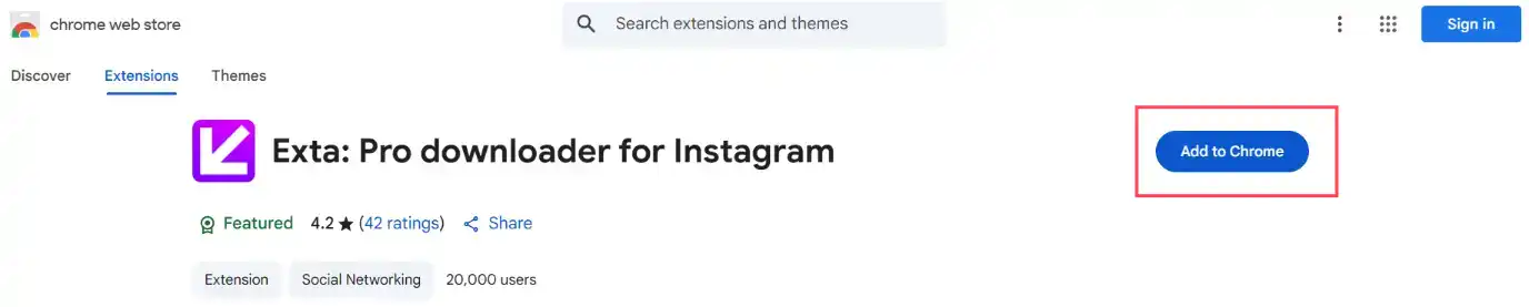Exta: Pro downloader for Instagram Installation