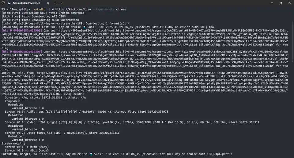 yt-dlp Download Live Stream Video