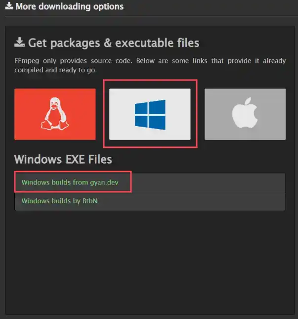FFmpeg Installation Step 1