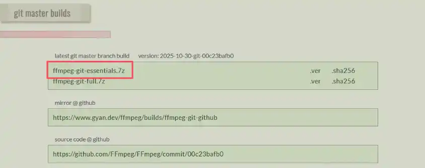 FFmpeg Installation Step 2